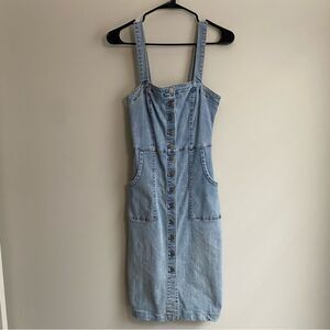 Denim Forum Sleeveless Button Front Denim Dress